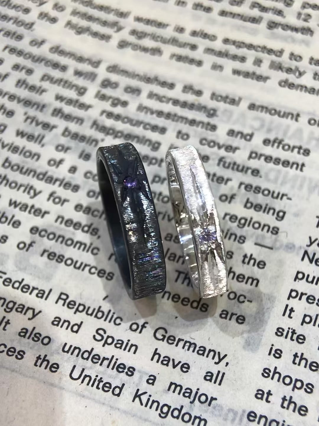 Handmade Black Zirconia Brushed Ring - One Star Collection (Limited time offer only 20 pieces)