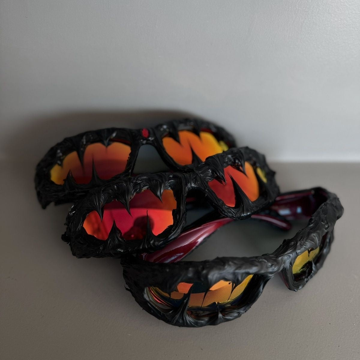 Handmade Drip Sunglasses(ruby)