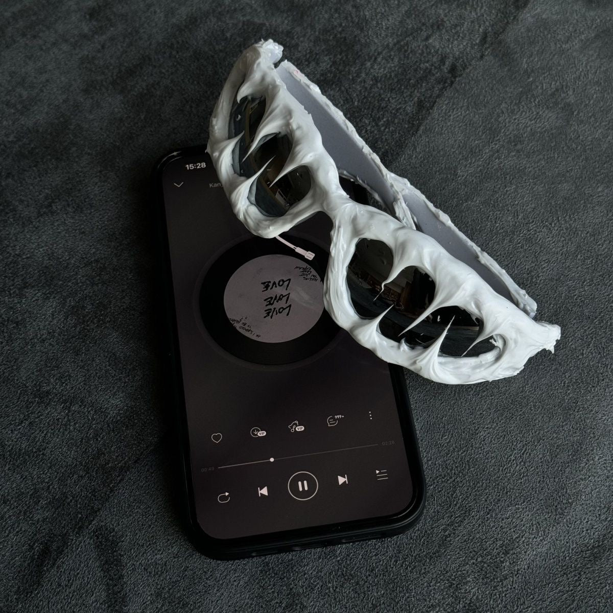 Handmade Drip Sunglasses(White)