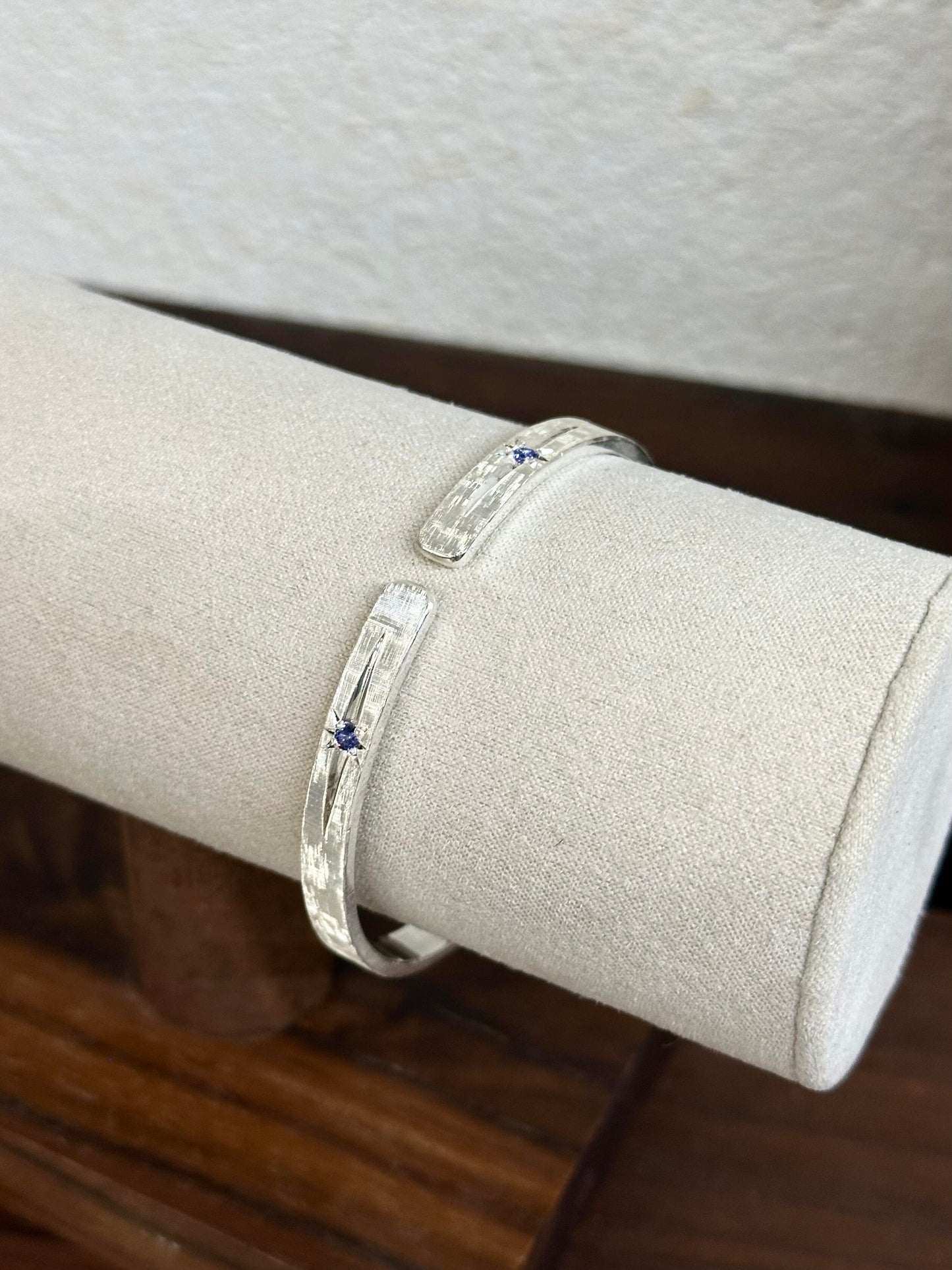Handmade Blue Zirconia Brushed Bracelet-Starburst Collection Star 💫