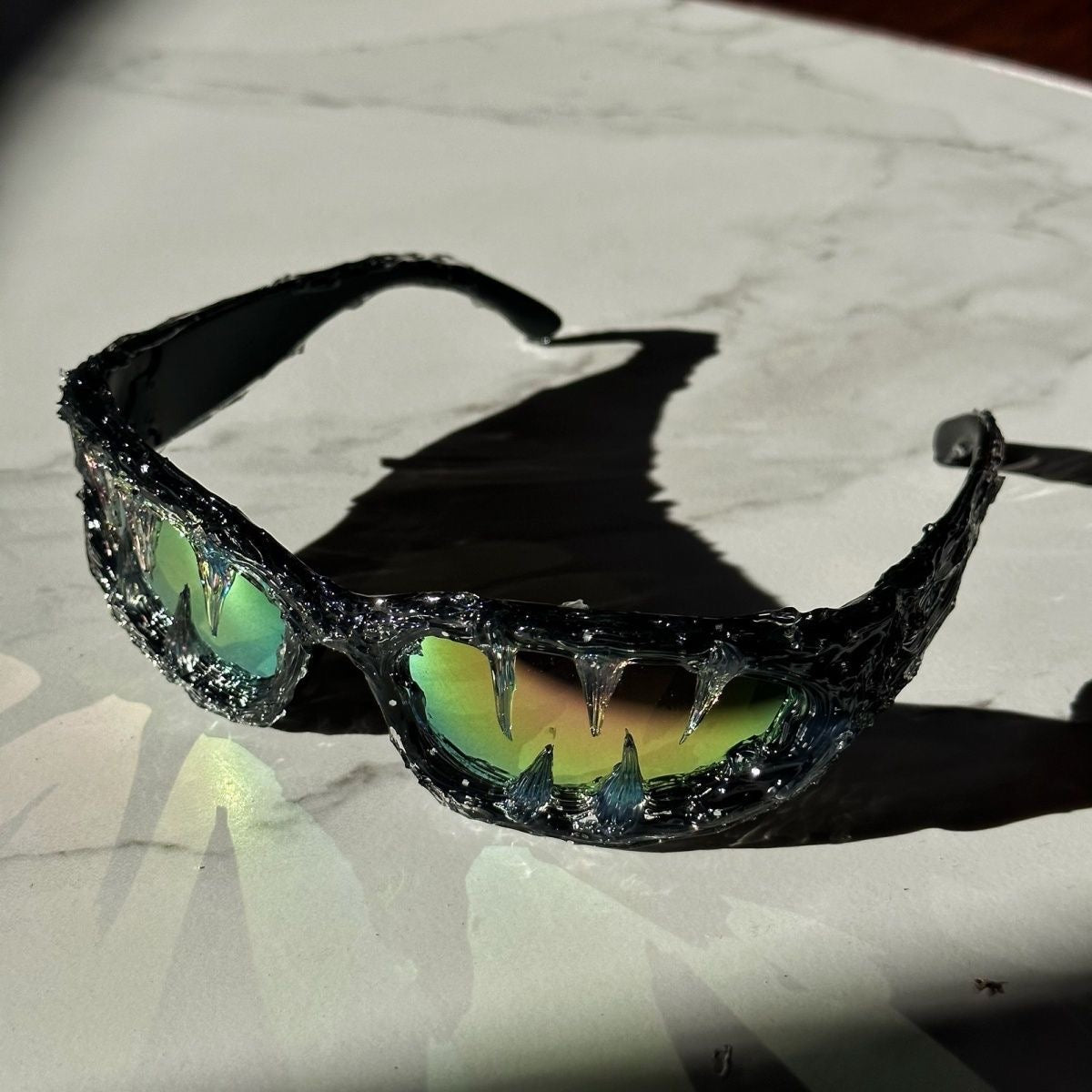 Handmade Drip Sunglasses(Green)