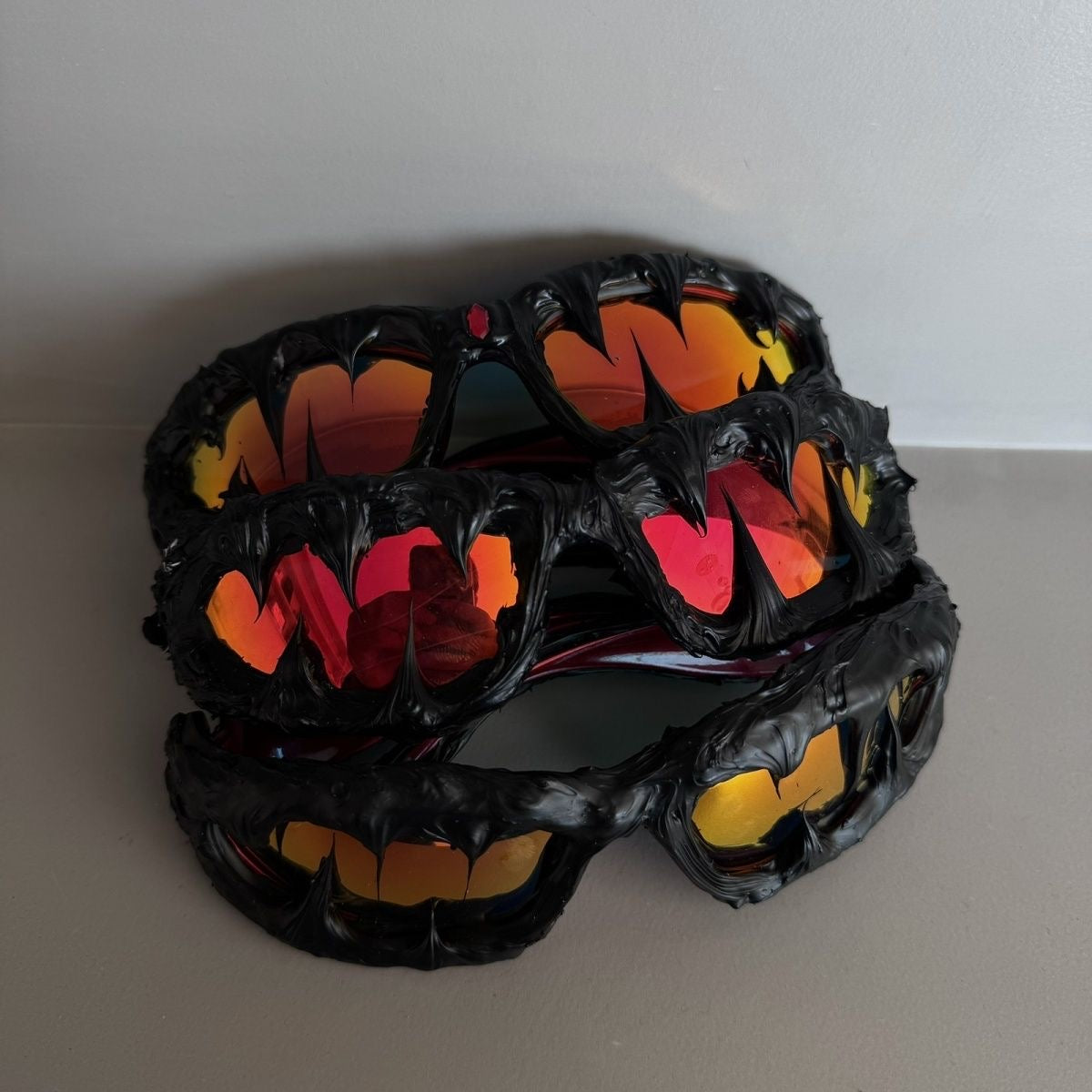 Handmade Drip Sunglasses(ruby)