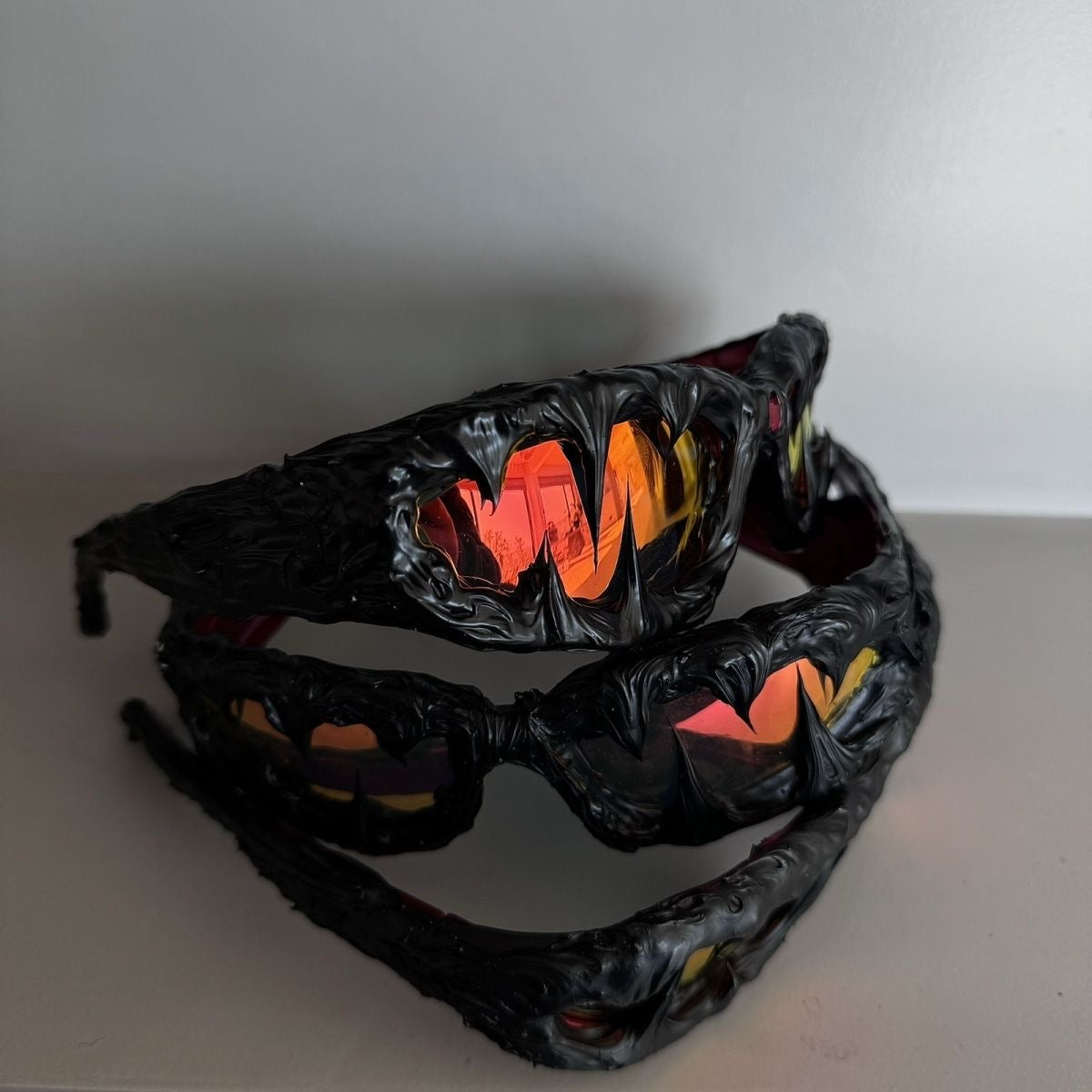 Handmade Drip Sunglasses(ruby)