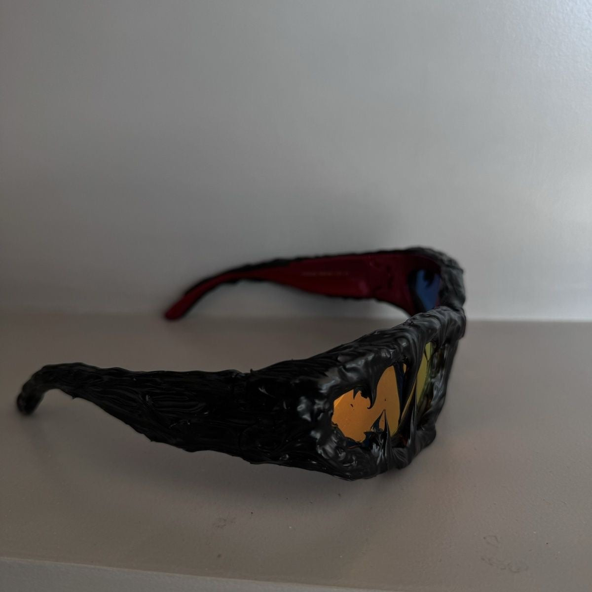 Handmade Drip Sunglasses(ruby)