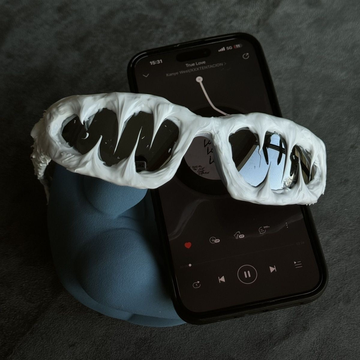 Handmade Drip Sunglasses(White)