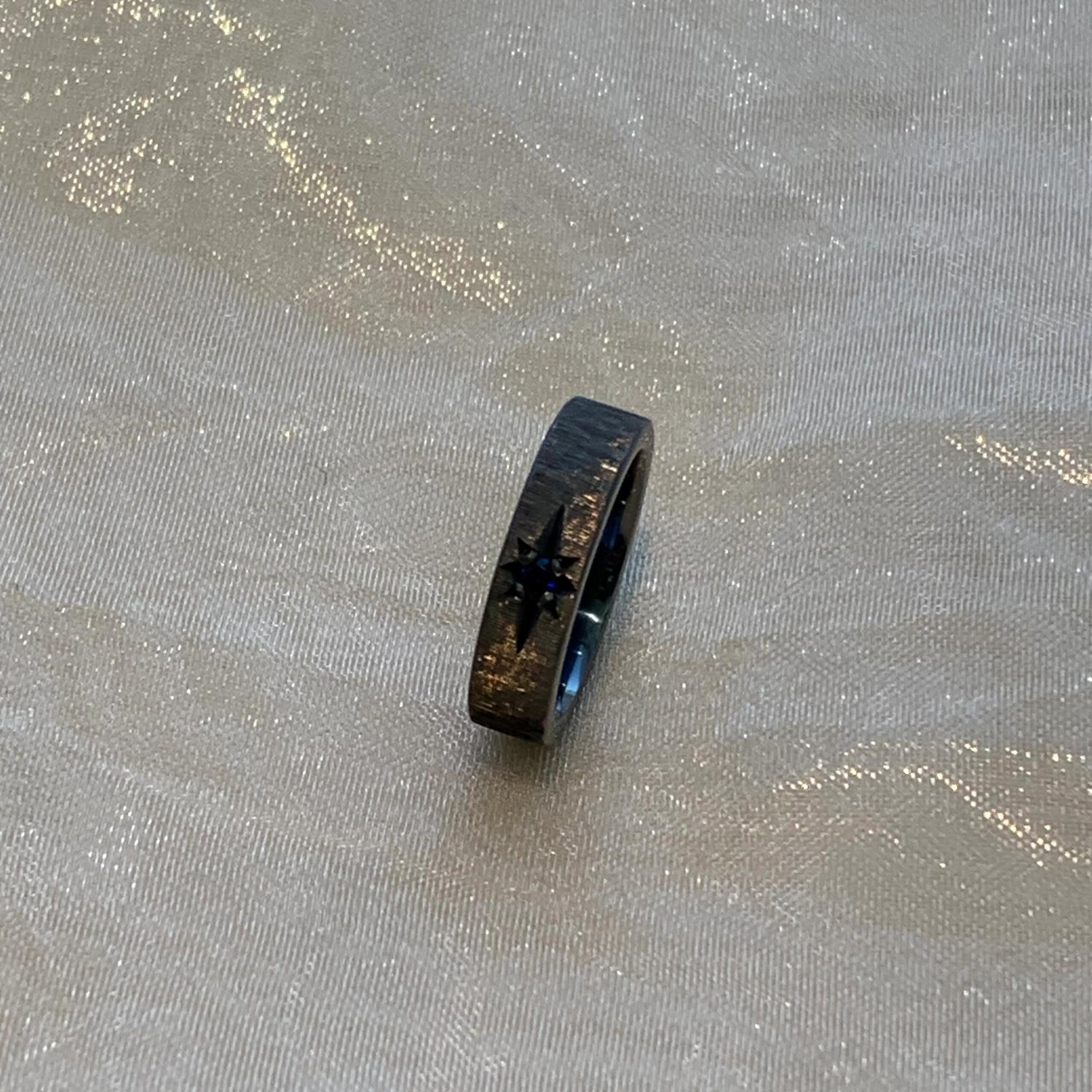 Handmade Black Zirconia Brushed Ring Series