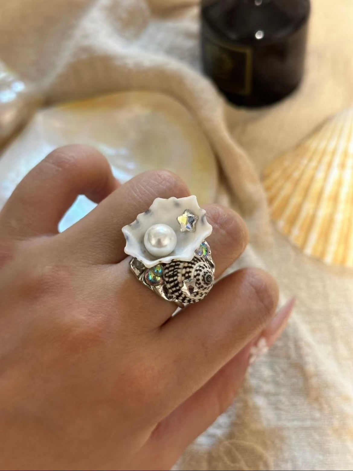 Handmade Conch Ring（Adjustable size）