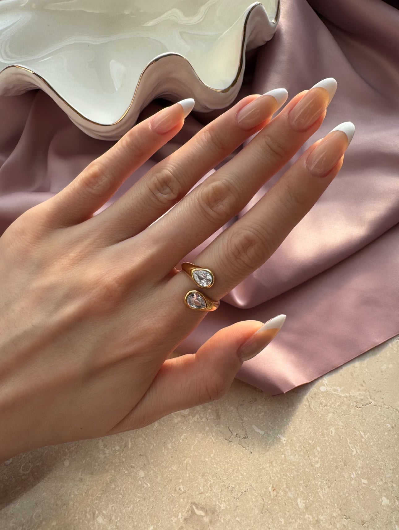 Twin Sunlight Ring ｜18k Gold