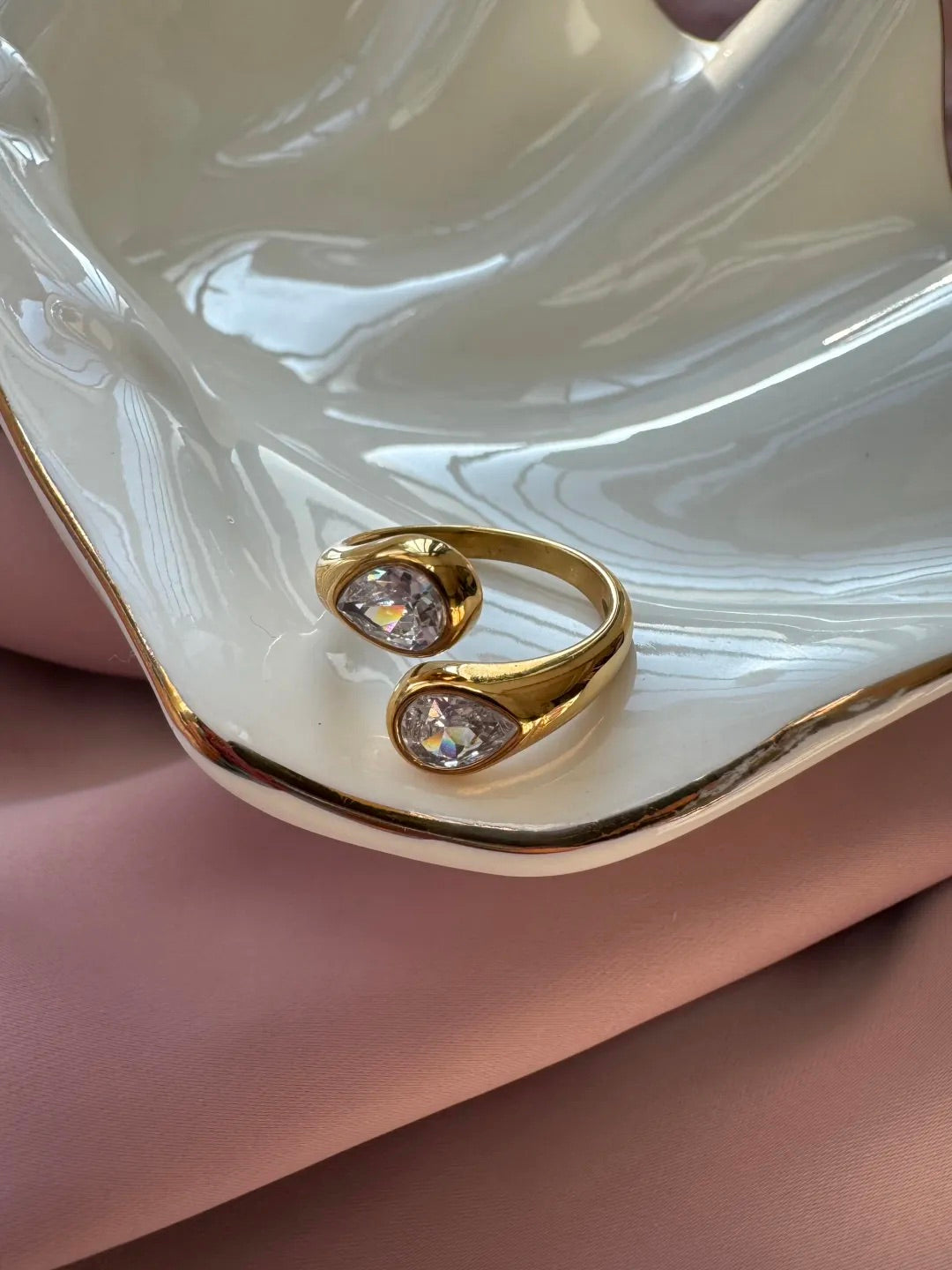 Twin Sunlight Ring ｜18k Gold