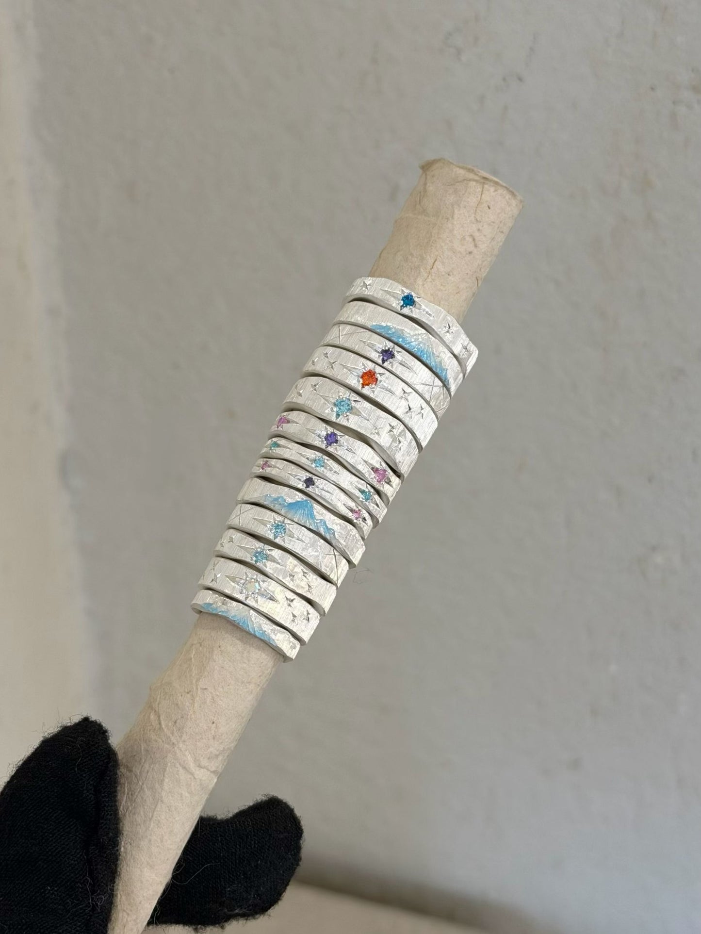 Enamel Ring—Snow-Capped Volcano