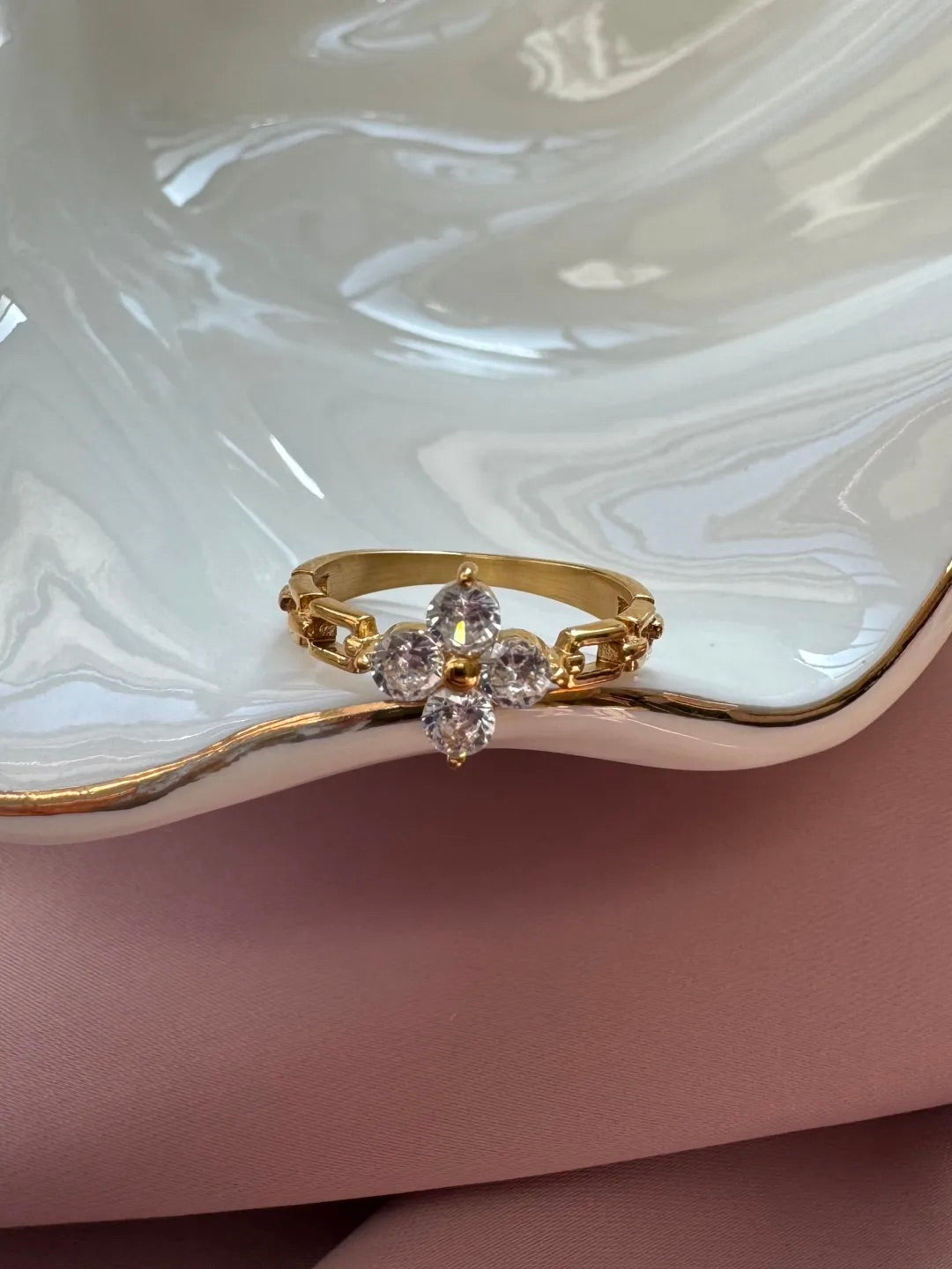 Cross Bloom Ring｜18K Gold