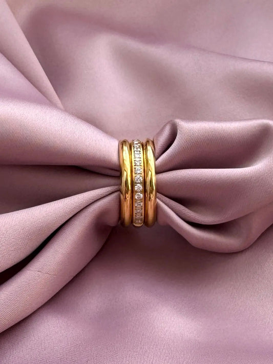 Golden Trio Ring｜18k Gold