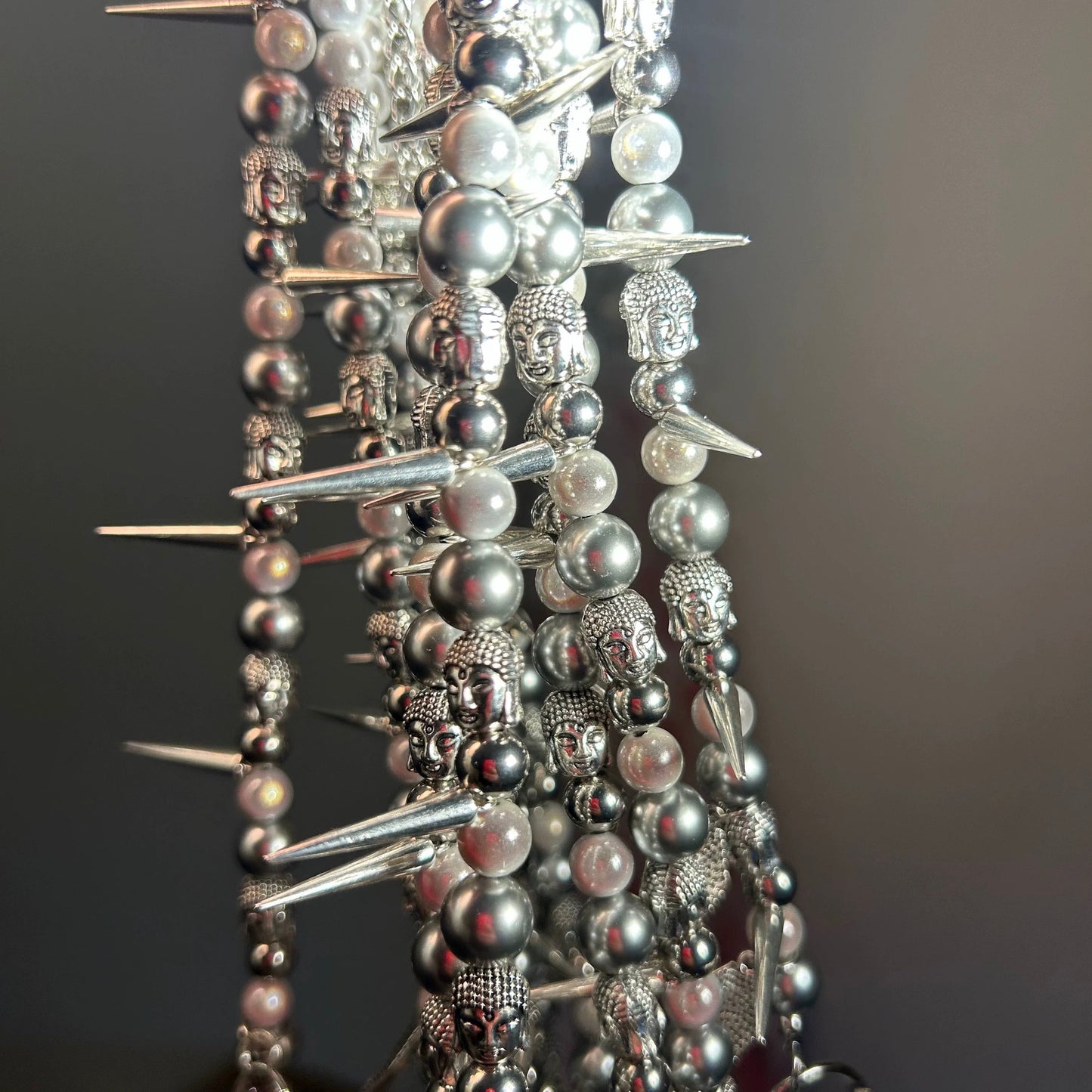 Handmade Silver Punk Style Doll Head Necklace
