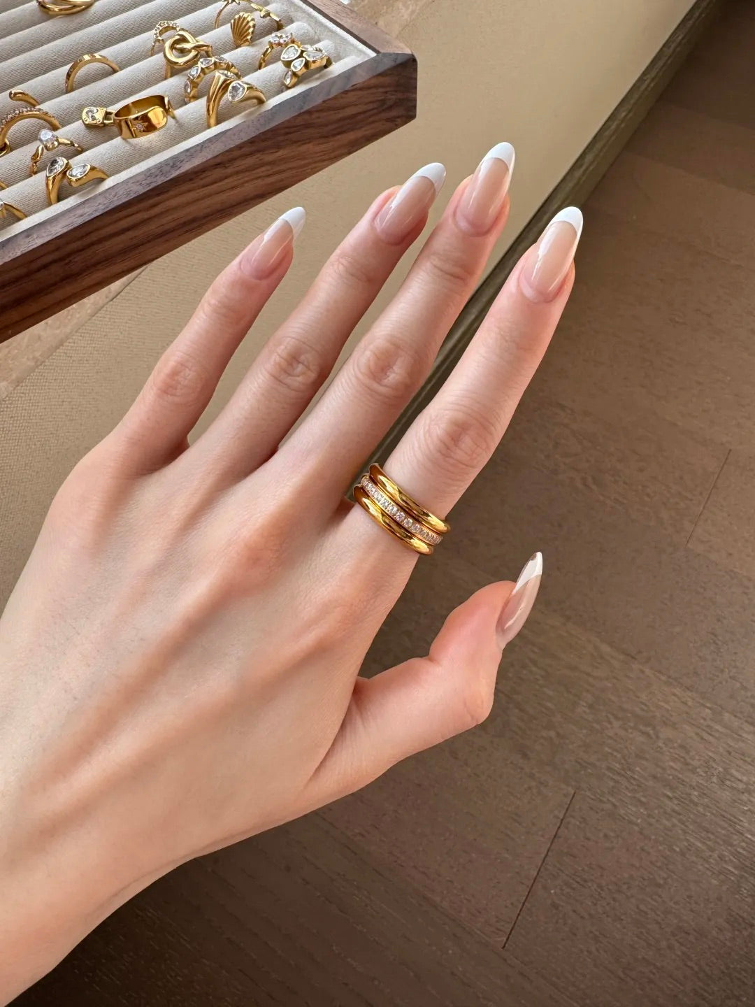 Golden Trio Ring｜18k Gold